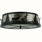 Meyda Lighting Elk at Dusk 22" 4-Light Textured Black Flush Mount Light With Silver Mica Shade Glass