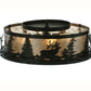 Meyda Lighting Elk at Dusk 22" 4-Light Textured Black Flush Mount Light With Silver Mica Shade Glass