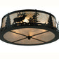 Meyda Lighting Elk at Dusk 22" 4-Light Textured Black Flush Mount Light With Silver Mica Shade Glass