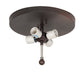 Meyda Lighting Elk at Dusk 22" 4-Light Wrought Iron On Rust Flush Mount Light With Silver Mica Shade Glass
