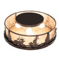 Meyda Lighting Elk at Dusk 22" 4-Light Wrought Iron On Rust Flush Mount Light With Silver Mica Shade Glass
