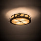 Meyda Lighting Elk at Dusk 22" 6-Light Rust & Green Trees Flush Mount Light With Botticino Idalight Shade