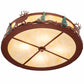 Meyda Lighting Elk at Dusk 22" 6-Light Rust & Green Trees Flush Mount Light With Botticino Idalight Shade
