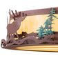 Meyda Lighting Elk at Dusk 22" 6-Light Rust & Green Trees Flush Mount Light With Botticino Idalight Shade
