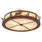 Meyda Lighting Elk at Dusk 22" 6-Light Rust & Green Trees Flush Mount Light With Botticino Idalight Shade