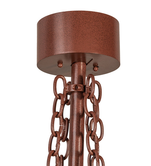 Meyda Lighting Elk at Dusk 36" 8-Light Rust Pendant Light With Angelwing Idalight Shade