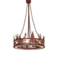 Meyda Lighting Elk at Dusk 36" 8-Light Rust Pendant Light With Angelwing Idalight Shade