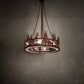Meyda Lighting Elk at Dusk 36" 8-Light Rust Pendant Light With Angelwing Idalight Shade