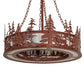 Meyda Lighting Elk at Dusk 36" 8-Light Rust Pendant Light With Angelwing Idalight Shade
