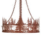 Meyda Lighting Elk at Dusk 36" 8-Light Rust Pendant Light With Angelwing Idalight Shade