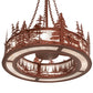 Meyda Lighting Elk at Dusk 36" 8-Light Rust Pendant Light With Angelwing Idalight Shade