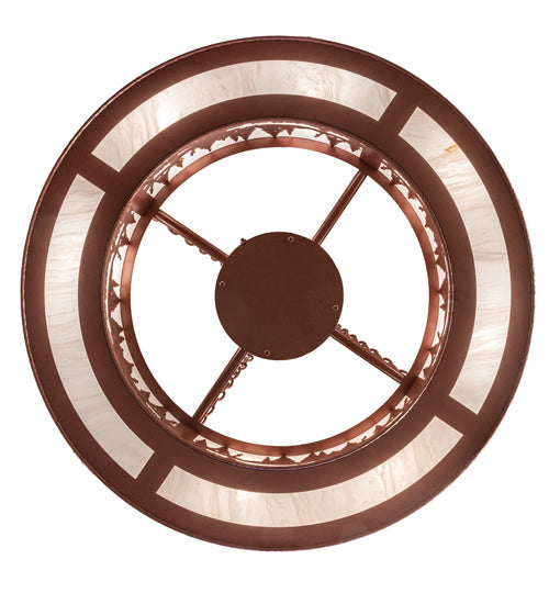 Meyda Lighting Elk at Dusk 36" 8-Light Rust Pendant Light With Angelwing Idalight Shade