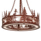 Meyda Lighting Elk at Dusk 36" 8-Light Rust Pendant Light With Angelwing Idalight Shade