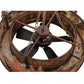Meyda Lighting Elk at Dusk 44" 11-Light Rust & Wrought Iron Chandelier With Silver Mica Shade Glass and 29" Oil Rubbed Bronze Fan
