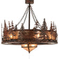 Meyda Lighting Elk at Dusk 44" 11-Light Rust & Wrought Iron Chandelier With Silver Mica Shade Glass and 29" Oil Rubbed Bronze Fan