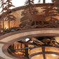 Meyda Lighting Elk at Dusk 44" 11-Light Rust & Wrought Iron Chandelier With Silver Mica Shade Glass and 29" Oil Rubbed Bronze Fan