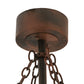 Meyda Lighting Elk at Dusk 44" 11-Light Rust & Wrought Iron Chandelier With Silver Mica Shade Glass and 29" Oil Rubbed Bronze Fan
