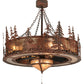Meyda Lighting Elk at Dusk 44" 11-Light Rust & Wrought Iron Chandelier With Silver Mica Shade Glass and 29" Oil Rubbed Bronze Fan