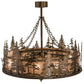 Meyda Lighting Elk at Dusk 44" 8-Light Antique Copper Chandelier With Silver Mica Shade Glass and Fan