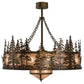 Meyda Lighting Elk at Dusk 44" 8-Light Antique Copper Chandelier With Silver Mica Shade Glass and Fan