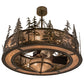 Meyda Lighting Elk at Dusk 44" 8-Light Antique Copper Chandelier With Silver Mica Shade Glass and Fan