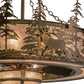 Meyda Lighting Elk at Dusk 44" 8-Light Antique Copper Chandelier With Silver Mica Shade Glass and Fan