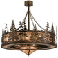 Meyda Lighting Elk at Dusk 44" 8-Light Antique Copper Chandelier With Silver Mica Shade Glass and Fan