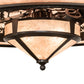 Meyda Lighting Elk at Dusk 46" 11-Light Timeless Bronze Ceiling Chandelier With Silver Mica Shade Glass and Fan