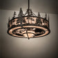 Meyda Lighting Elk at Dusk 46" 11-Light Timeless Bronze Ceiling Chandelier With Silver Mica Shade Glass and Fan
