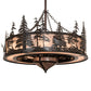 Meyda Lighting Elk at Dusk 46" 11-Light Timeless Bronze Ceiling Chandelier With Silver Mica Shade Glass and Fan