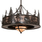 Meyda Lighting Elk at Dusk 46" 11-Light Timeless Bronze Ceiling Chandelier With Silver Mica Shade Glass and Fan