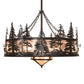 Meyda Lighting Elk at Dusk 46" 11-Light Timeless Bronze Ceiling Chandelier With Silver Mica Shade Glass and Fan