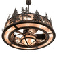 Meyda Lighting Elk at Dusk 46" 11-Light Timeless Bronze Ceiling Chandelier With Silver Mica Shade Glass and Fan