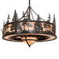 Meyda Lighting Elk at Dusk 46" 11-Light Timeless Bronze Ceiling Chandelier With Silver Mica Shade Glass and Fan