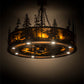 Meyda Lighting Elk at Dusk 46" 16-Light Oil Rubbed Bronze Chandelier With Amber Mica Shade Glass and Fan