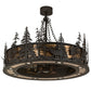 Meyda Lighting Elk at Dusk 46" 16-Light Oil Rubbed Bronze Chandelier With Amber Mica Shade Glass and Fan
