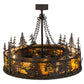 Meyda Lighting Elk at Dusk 46" 16-Light Oil Rubbed Bronze Chandelier With Amber Mica Shade Glass and Fan