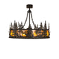 Meyda Lighting Elk at Dusk 46" 16-Light Oil Rubbed Bronze Chandelier With Amber Mica Shade Glass and Fan