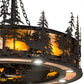 Meyda Lighting Elk at Dusk 46" 16-Light Oil Rubbed Bronze Chandelier With Amber Mica Shade Glass and Fan