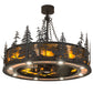 Meyda Lighting Elk at Dusk 46" 16-Light Oil Rubbed Bronze Chandelier With Amber Mica Shade Glass and Fan
