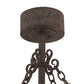 Meyda Lighting Elk at Dusk 47" 16-Light Coffee Bean Chandelier With Amber Mica Shade Glass and Fan