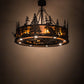 Meyda Lighting Elk at Dusk 47" 16-Light Coffee Bean Chandelier With Amber Mica Shade Glass and Fan