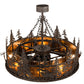 Meyda Lighting Elk at Dusk 47" 16-Light Coffee Bean Chandelier With Amber Mica Shade Glass and Fan