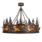 Meyda Lighting Elk at Dusk 47" 16-Light Coffee Bean Chandelier With Amber Mica Shade Glass and Fan