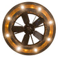 Meyda Lighting Elk at Dusk 47" 16-Light Coffee Bean Chandelier With Amber Mica Shade Glass and Fan