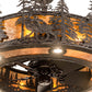 Meyda Lighting Elk at Dusk 47" 16-Light Coffee Bean Chandelier With Amber Mica Shade Glass and Fan