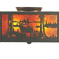 Meyda Lighting Elk at Lake 10"Sq 2-Light Timeless Bronze Flush Mount Light With Amber Mica Shade Glass