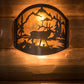 Meyda Lighting Elk at Lake 12" 2-Light Timeless Bronze Wall Sconce With Amber Mica Shade Glass