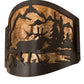 Meyda Lighting Elk at Lake 12" 2-Light Timeless Bronze Wall Sconce With Amber Mica Shade Glass