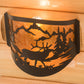 Meyda Lighting Elk at Lake 12" 2-Light Timeless Bronze Wall Sconce With Amber Mica Shade Glass